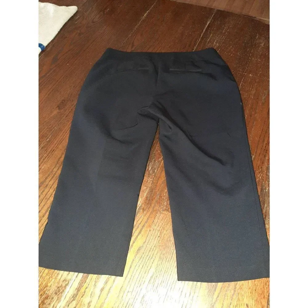 Size 6P Petite Apt 9 Black Capri Casual Pants Pedal Pushers Skimmers Pleated Leg